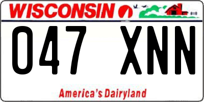 WI license plate 047XNN