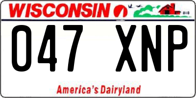WI license plate 047XNP