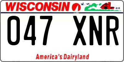 WI license plate 047XNR