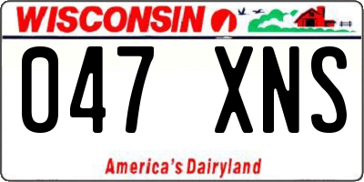 WI license plate 047XNS