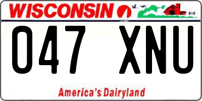 WI license plate 047XNU