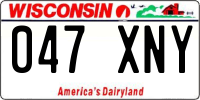 WI license plate 047XNY