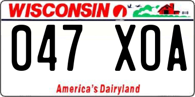 WI license plate 047XOA
