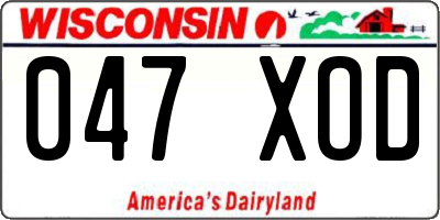 WI license plate 047XOD