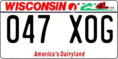 WI license plate 047XOG