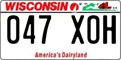 WI license plate 047XOH