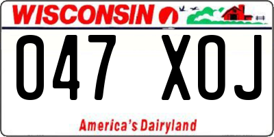 WI license plate 047XOJ