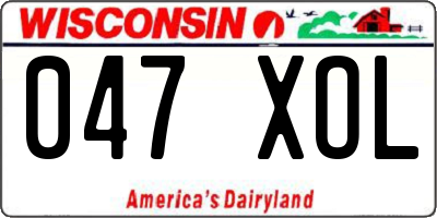 WI license plate 047XOL