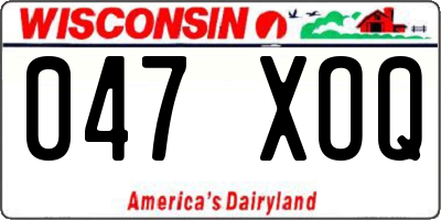 WI license plate 047XOQ