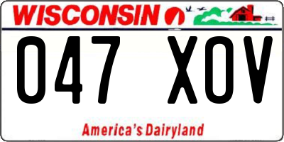 WI license plate 047XOV