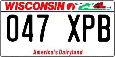 WI license plate 047XPB