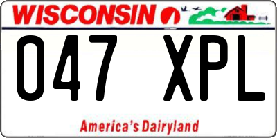 WI license plate 047XPL