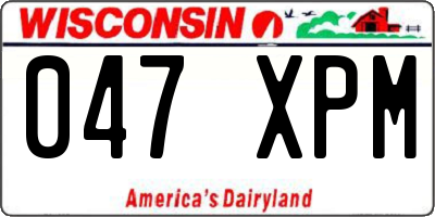 WI license plate 047XPM