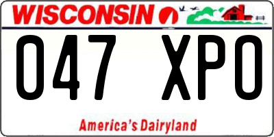 WI license plate 047XPO