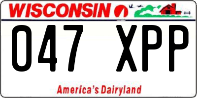 WI license plate 047XPP