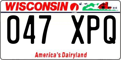 WI license plate 047XPQ
