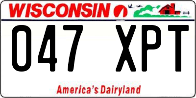 WI license plate 047XPT