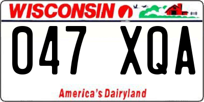 WI license plate 047XQA