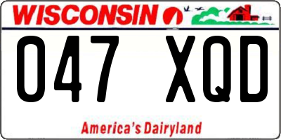 WI license plate 047XQD