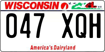 WI license plate 047XQH