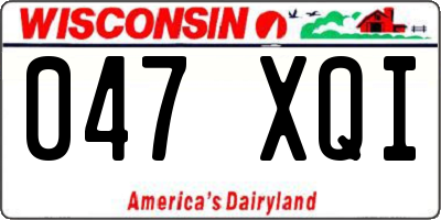 WI license plate 047XQI