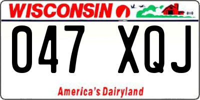 WI license plate 047XQJ