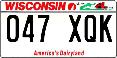 WI license plate 047XQK