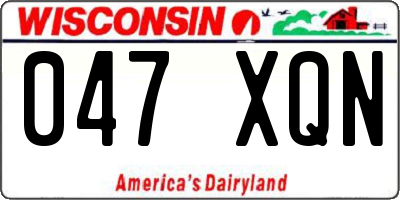 WI license plate 047XQN