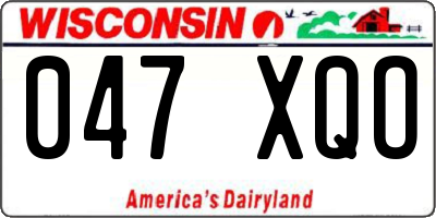 WI license plate 047XQO