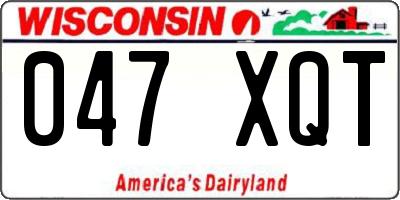 WI license plate 047XQT
