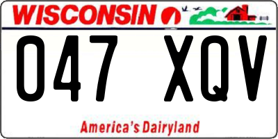 WI license plate 047XQV