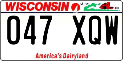 WI license plate 047XQW