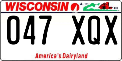 WI license plate 047XQX