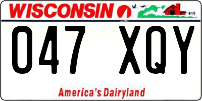 WI license plate 047XQY