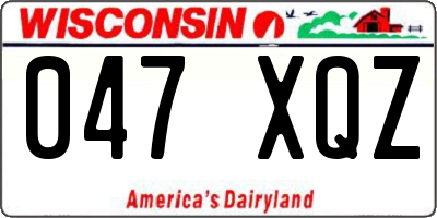 WI license plate 047XQZ