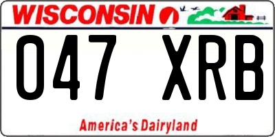 WI license plate 047XRB