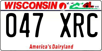 WI license plate 047XRC