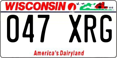 WI license plate 047XRG