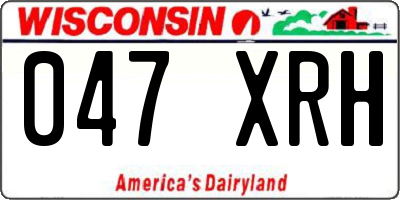 WI license plate 047XRH