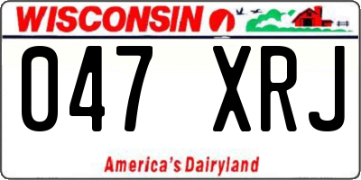 WI license plate 047XRJ