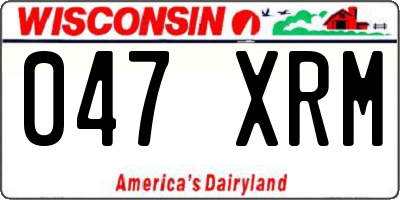 WI license plate 047XRM