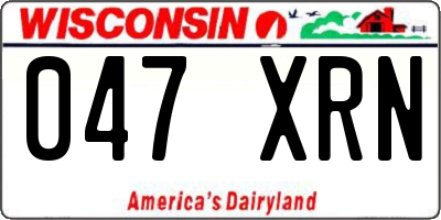 WI license plate 047XRN