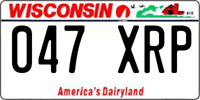 WI license plate 047XRP