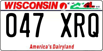 WI license plate 047XRQ