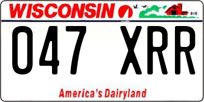 WI license plate 047XRR