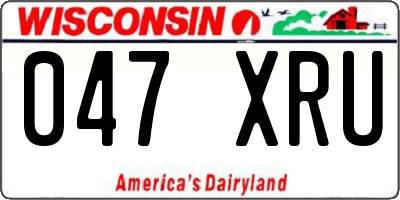 WI license plate 047XRU