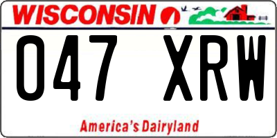 WI license plate 047XRW