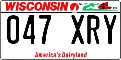 WI license plate 047XRY