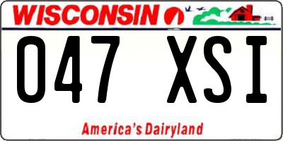 WI license plate 047XSI