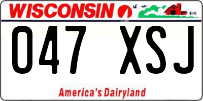 WI license plate 047XSJ